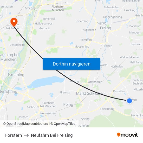 Forstern to Neufahrn Bei Freising map