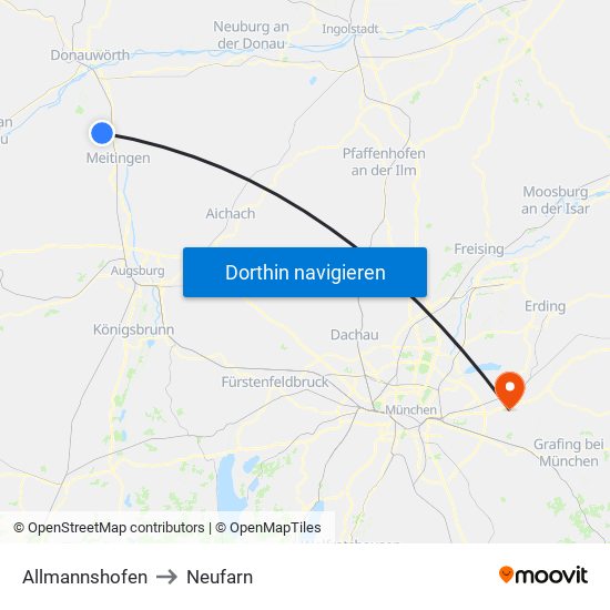 Allmannshofen to Neufarn map