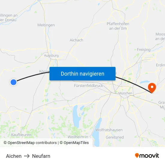 Aichen to Neufarn map