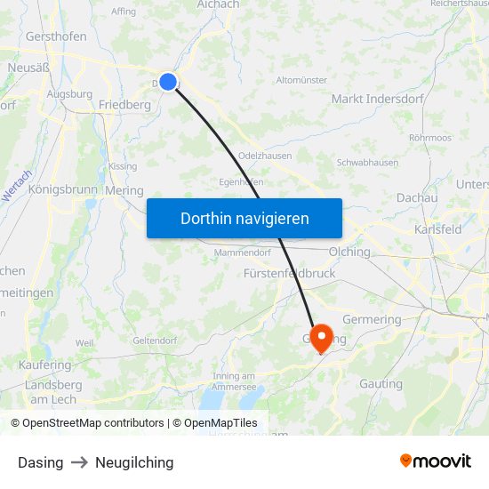 Dasing to Neugilching map