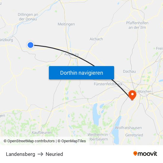 Landensberg to Neuried map