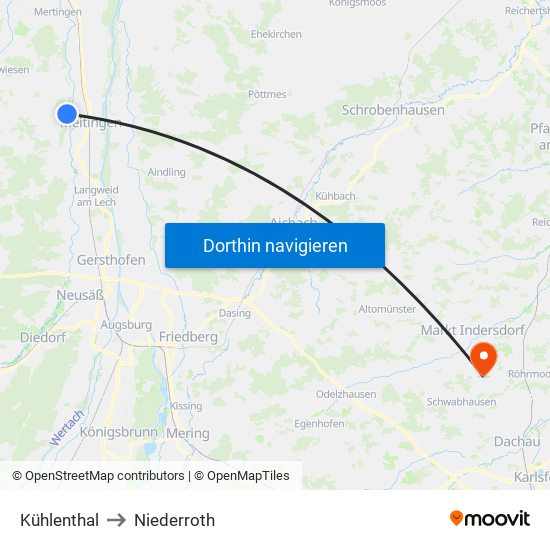 Kühlenthal to Niederroth map