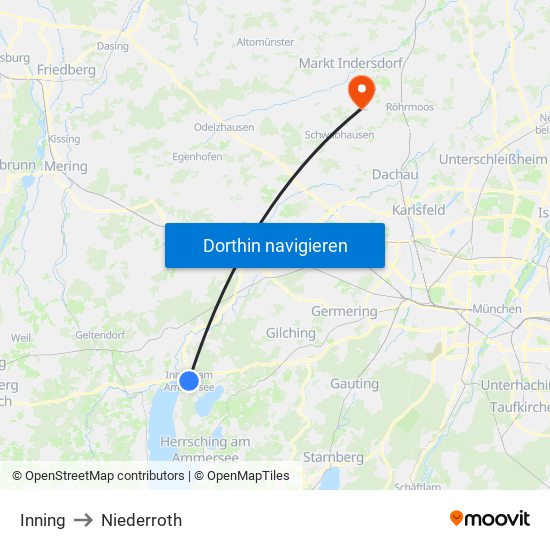 Inning to Niederroth map