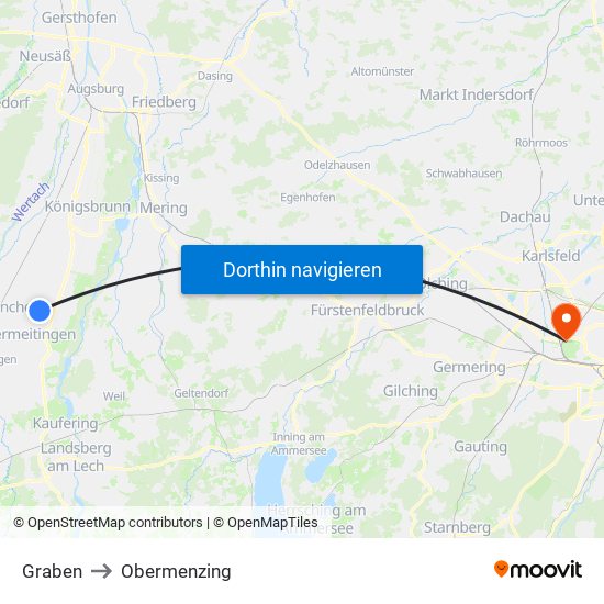 Graben to Obermenzing map