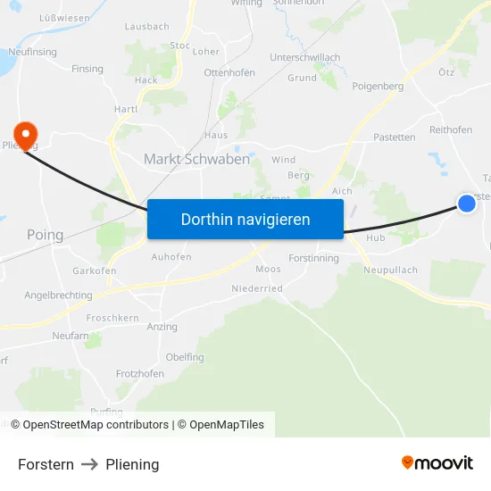 Forstern to Pliening map
