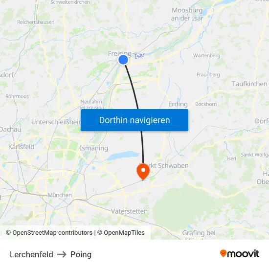 Lerchenfeld to Poing map