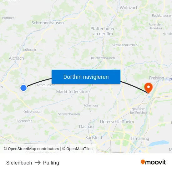 Sielenbach to Pulling map