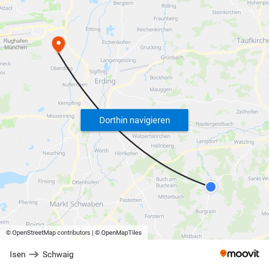 Isen to Schwaig map