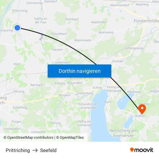 Prittriching to Seefeld map