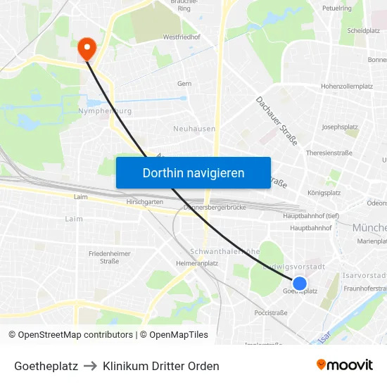Goetheplatz to Klinikum Dritter Orden map