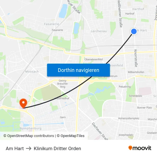 Am Hart to Klinikum Dritter Orden map