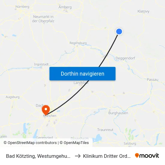 Bad Kötzting, Westumgehung to Klinikum Dritter Orden map