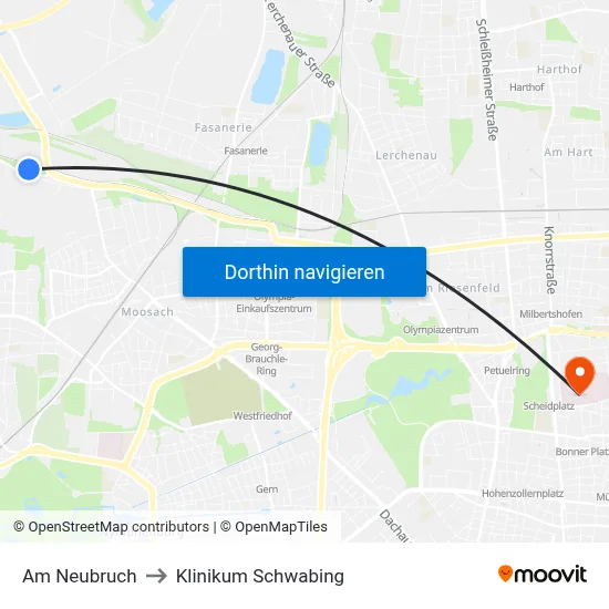 Am Neubruch to Klinikum Schwabing map