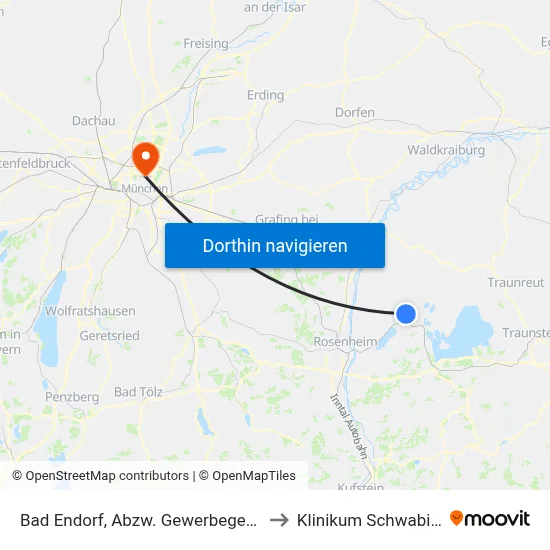 Bad Endorf, Abzw. Gewerbegebiet to Klinikum Schwabing map