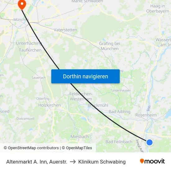 Altenmarkt A. Inn, Auerstr. to Klinikum Schwabing map