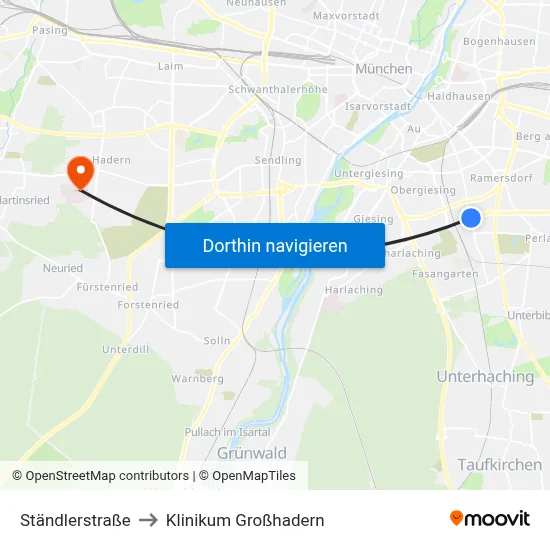 Ständlerstraße to Klinikum Großhadern map
