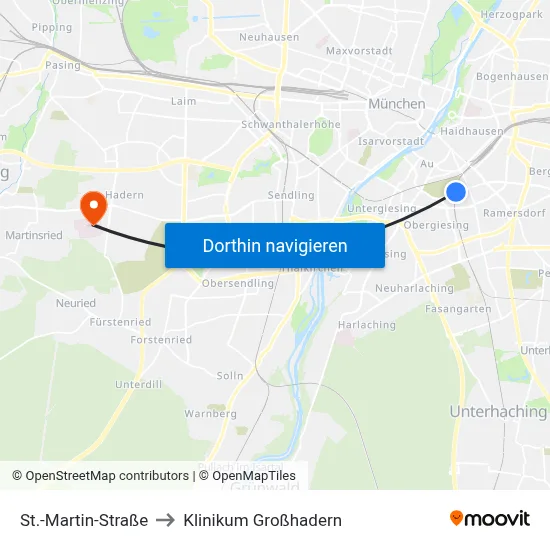 St.-Martin-Straße to Klinikum Großhadern map