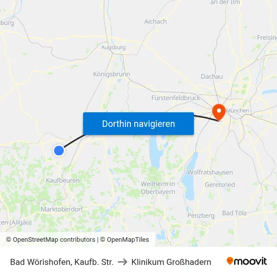 Bad Wörishofen, Kaufb. Str. to Klinikum Großhadern map
