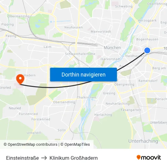 Einsteinstraße to Klinikum Großhadern map