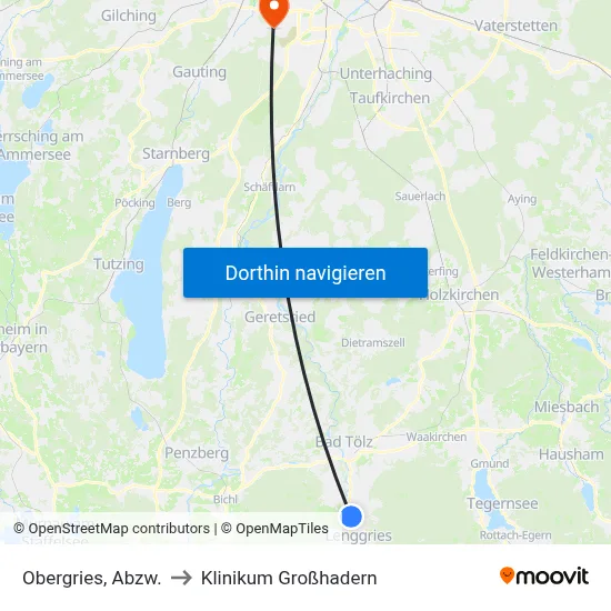 Obergries, Abzw. to Klinikum Großhadern map