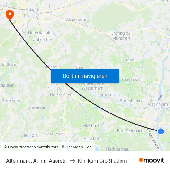 Altenmarkt A. Inn, Auerstr. to Klinikum Großhadern map