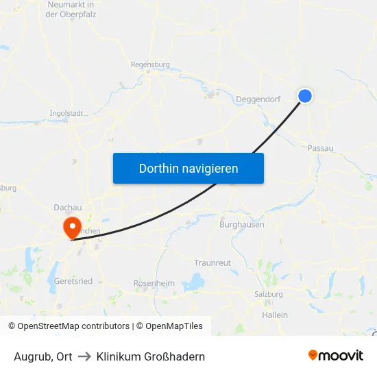 Augrub, Ort to Klinikum Großhadern map