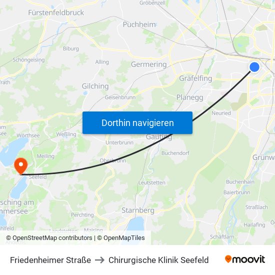 Friedenheimer Straße to Chirurgische Klinik Seefeld map