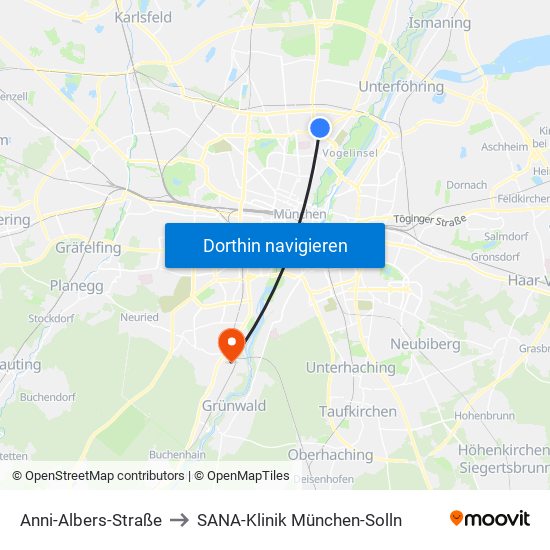 Anni-Albers-Straße to SANA-Klinik München-Solln map