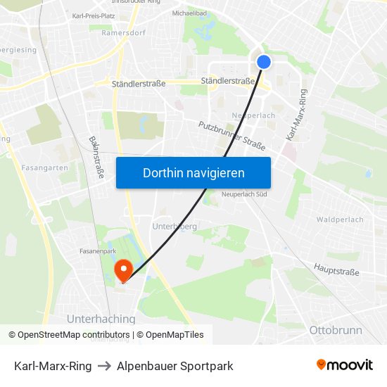 Karl-Marx-Ring to Alpenbauer Sportpark map