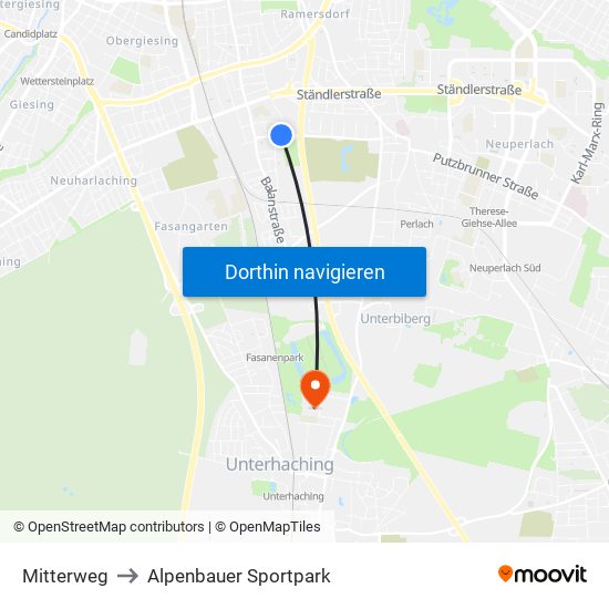 Mitterweg to Alpenbauer Sportpark map