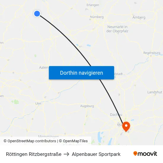 Röttingen Ritzbergstraße to Alpenbauer Sportpark map