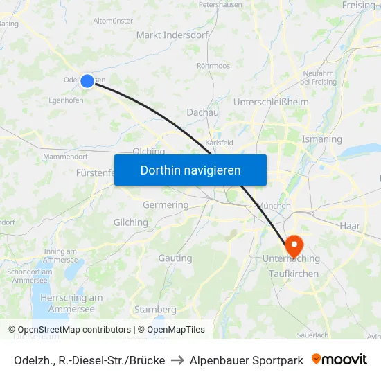 Odelzh., R.-Diesel-Str./Brücke to Alpenbauer Sportpark map