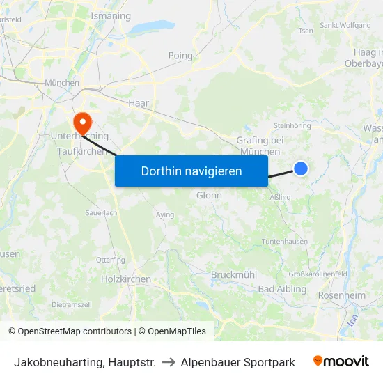Jakobneuharting, Hauptstr. to Alpenbauer Sportpark map