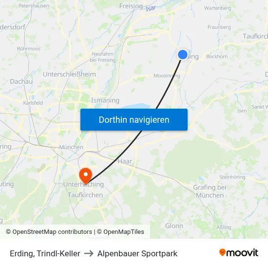 Erding, Trindl-Keller to Alpenbauer Sportpark map