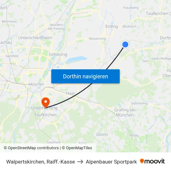 Walpertskirchen, Raiff.-Kasse to Alpenbauer Sportpark map