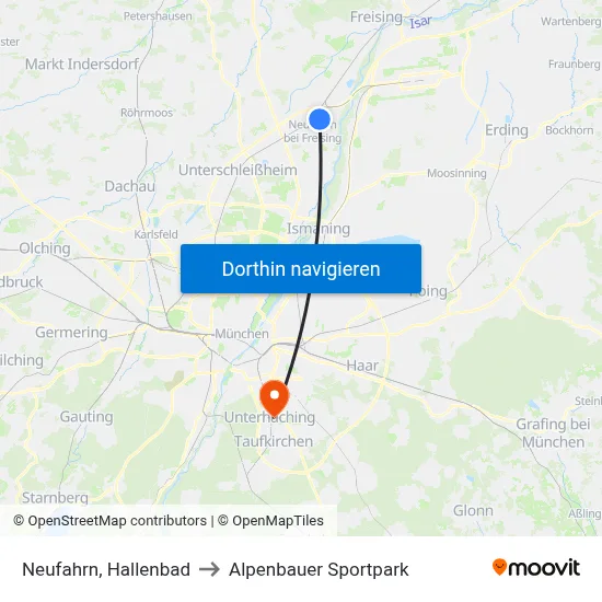 Neufahrn, Hallenbad to Alpenbauer Sportpark map