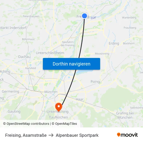 Freising, Asamstraße to Alpenbauer Sportpark map