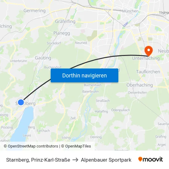 Starnberg, Prinz-Karl-Straße to Alpenbauer Sportpark map