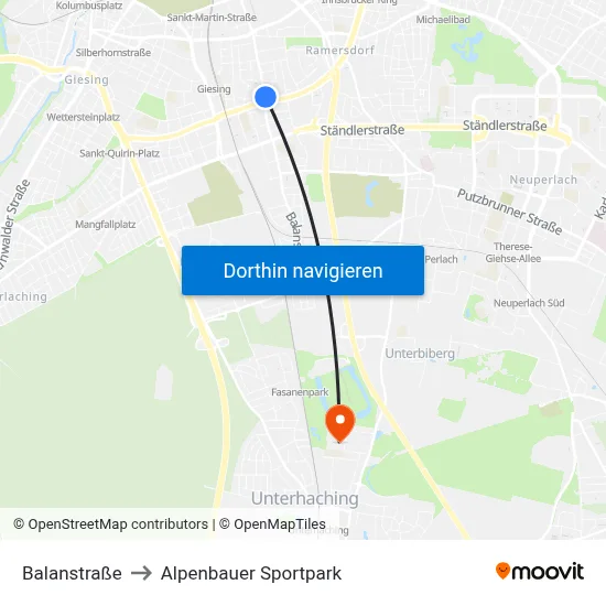 Balanstraße to Alpenbauer Sportpark map