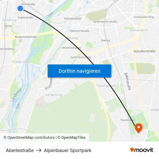 Aberlestraße to Alpenbauer Sportpark map