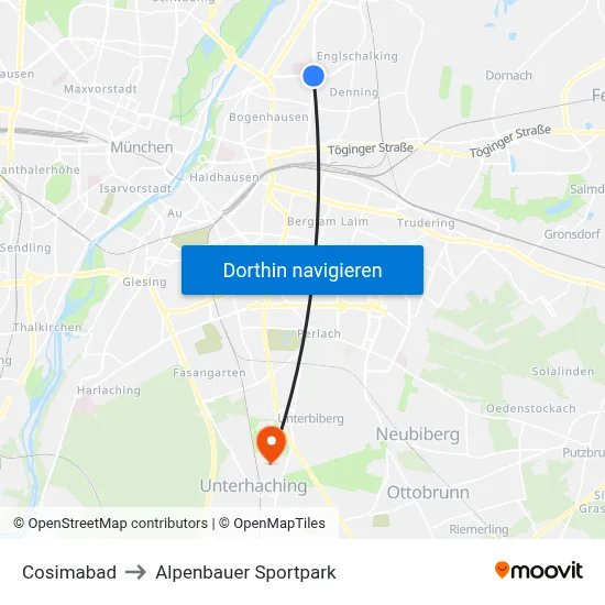 Cosimabad to Alpenbauer Sportpark map