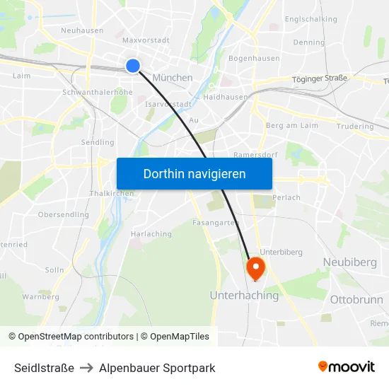 Seidlstraße to Alpenbauer Sportpark map