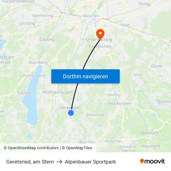 Geretsried, am Stern to Alpenbauer Sportpark map