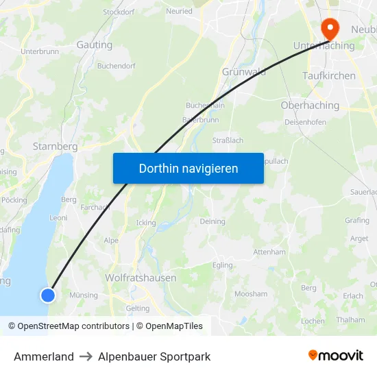 Ammerland to Alpenbauer Sportpark map