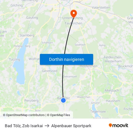 Bad Tölz, Zob Isarkai to Alpenbauer Sportpark map