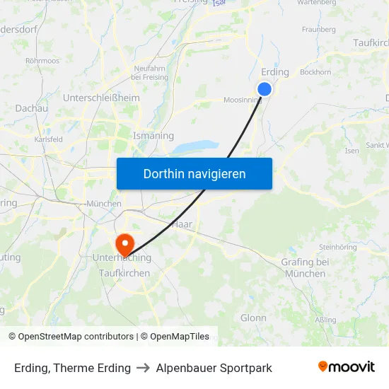 Erding, Therme Erding to Alpenbauer Sportpark map