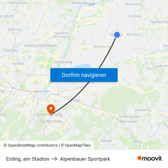Erding, am Stadion to Alpenbauer Sportpark map