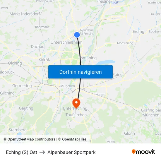 Eching (S) Ost to Alpenbauer Sportpark map