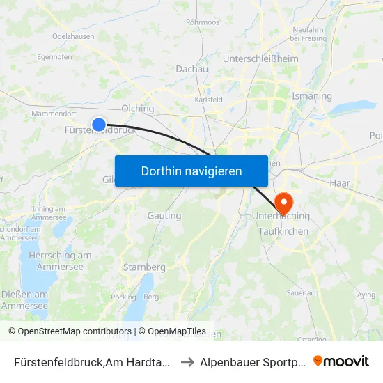 Fürstenfeldbruck,Am Hardtanger to Alpenbauer Sportpark map
