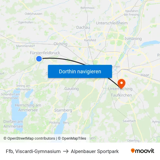 Ffb, Viscardi-Gymnasium to Alpenbauer Sportpark map